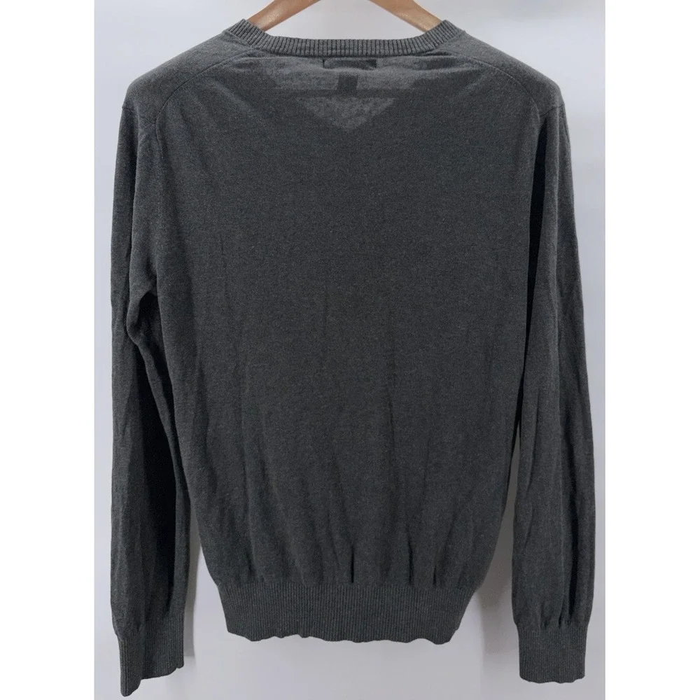 Banana Republic Sweater Mens Medium Gray Silk Linen‎ Blend Pullover Crew Neck